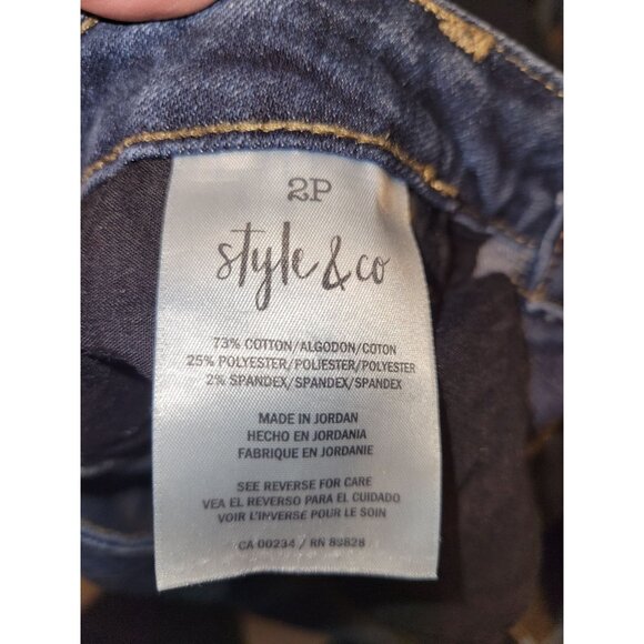 Style & Co Petite Curvy Capri Jeans Womens 2P Dark Wash Denim Spandex comfort‎ - Picture 5 of 6